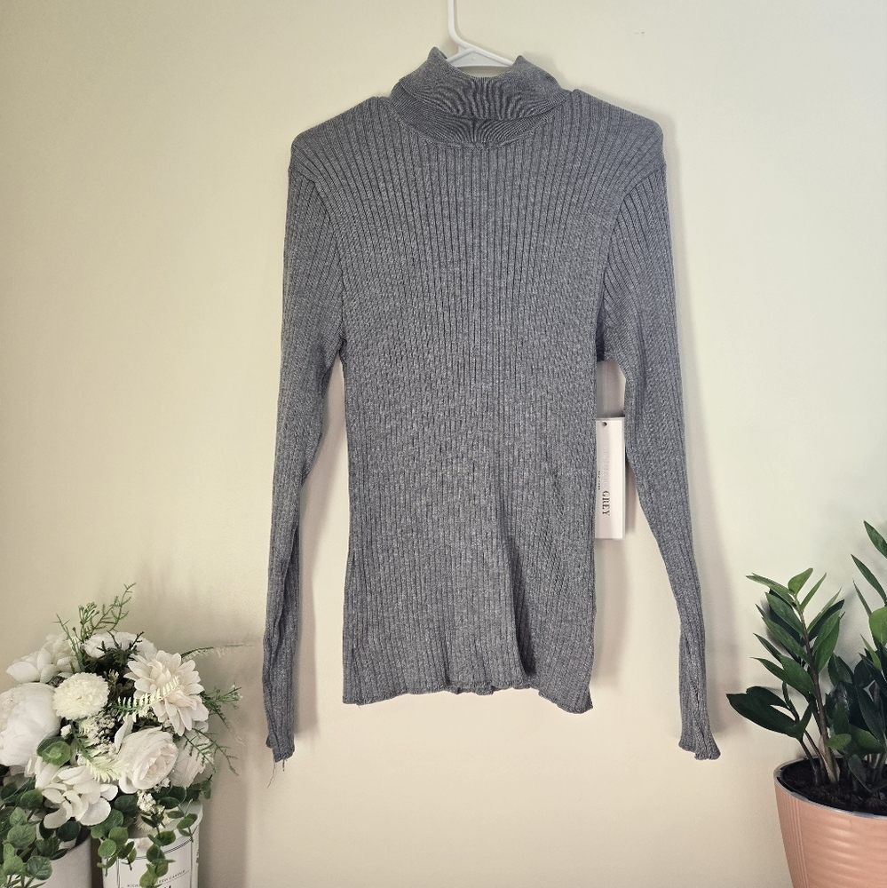 L Madison Grey Turtle Neck